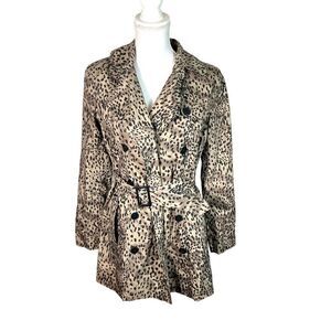 Walter by Walter Baker Animal Print Belted Trench Coat